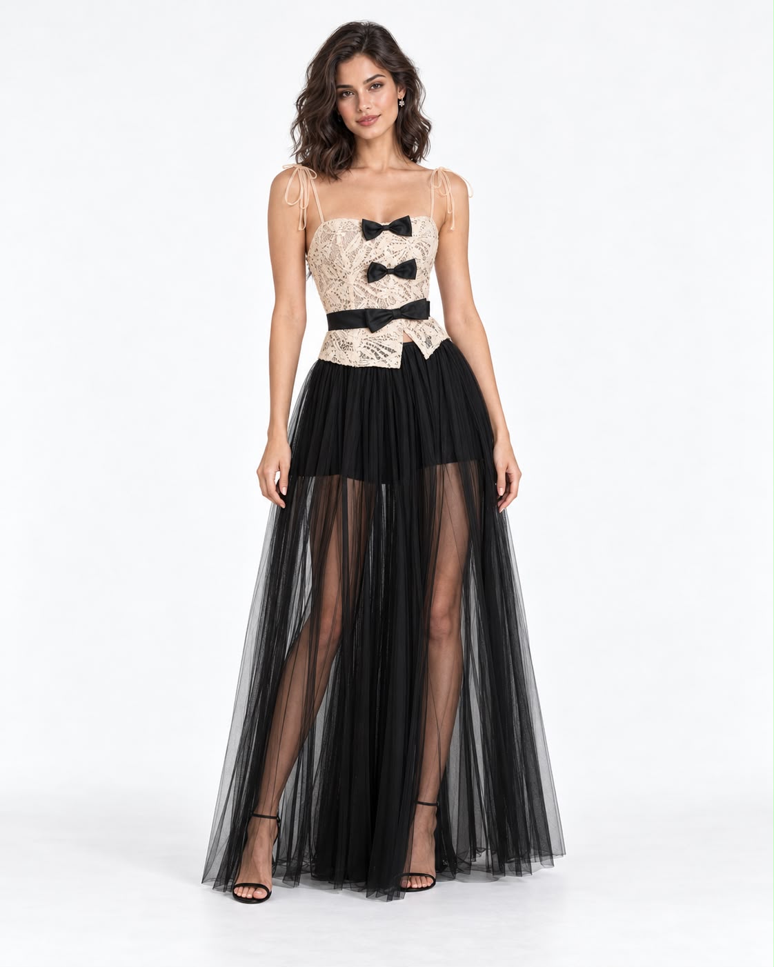 The Juliette Noir-Lace Bustier Set