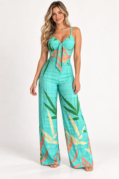 The Juliette Tropical Tie-Front Set
