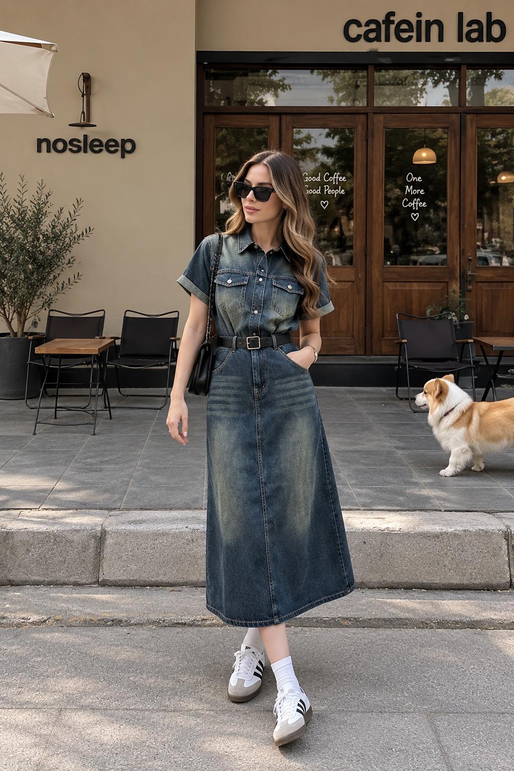 The Solene Utility Denim Dress