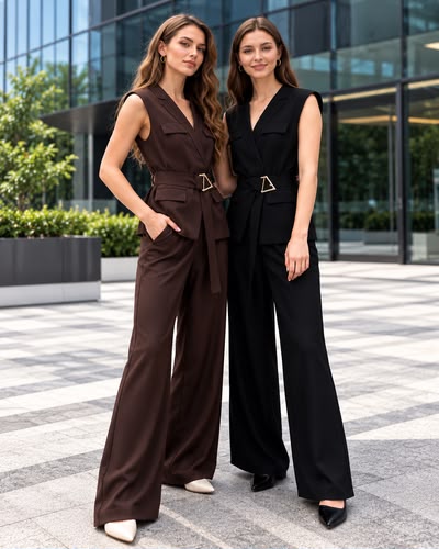 The Vivienne V-Neck Suiting Set