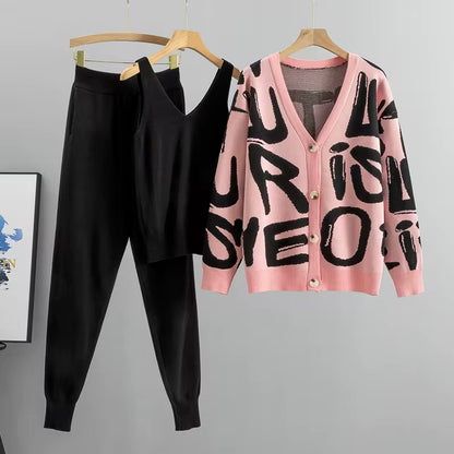 The Graffiti Cardigan & Knit 3-Piece Set